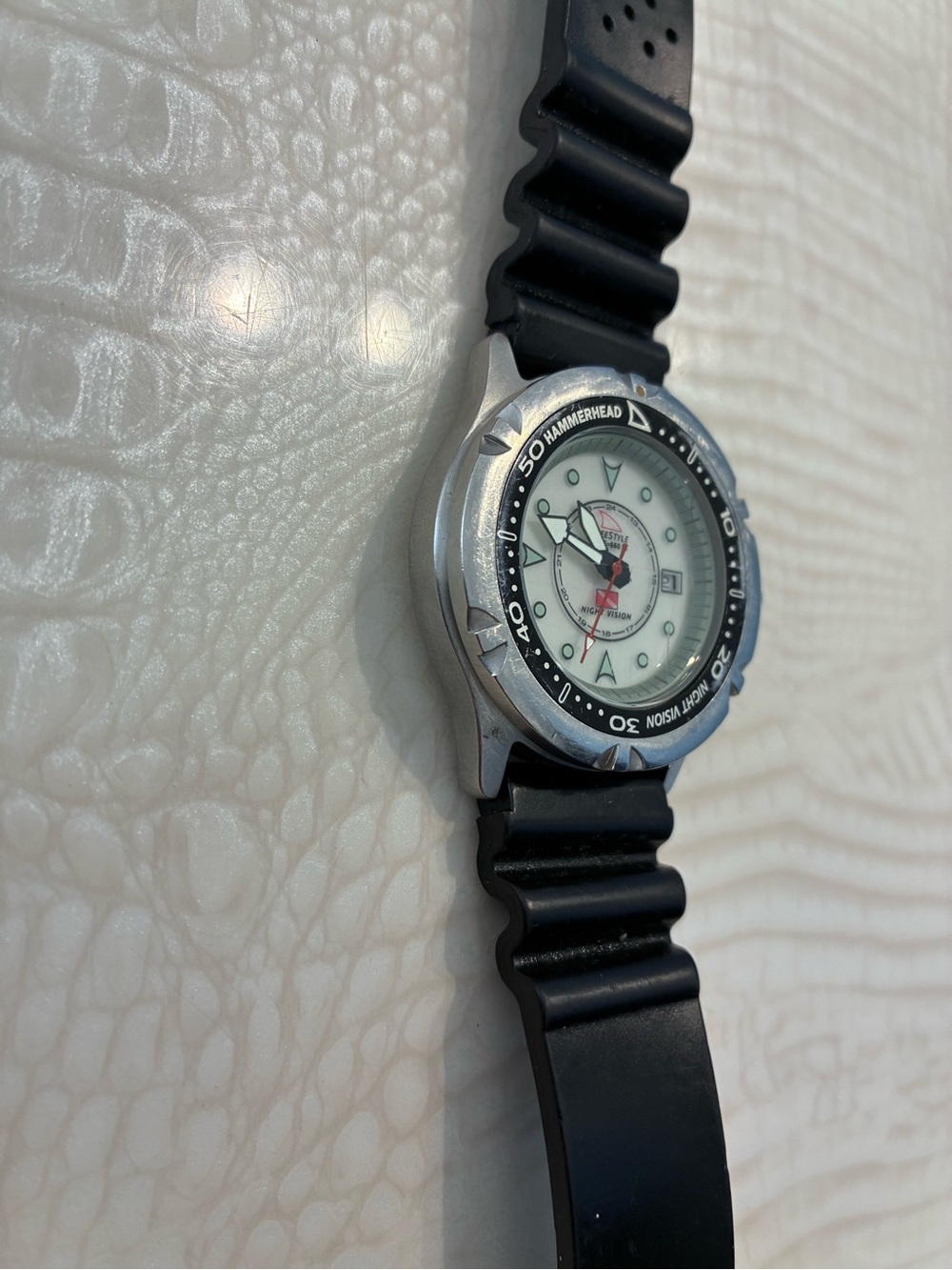 Freestyle Hammerhead Dive Watch - Black Strap, White Dial